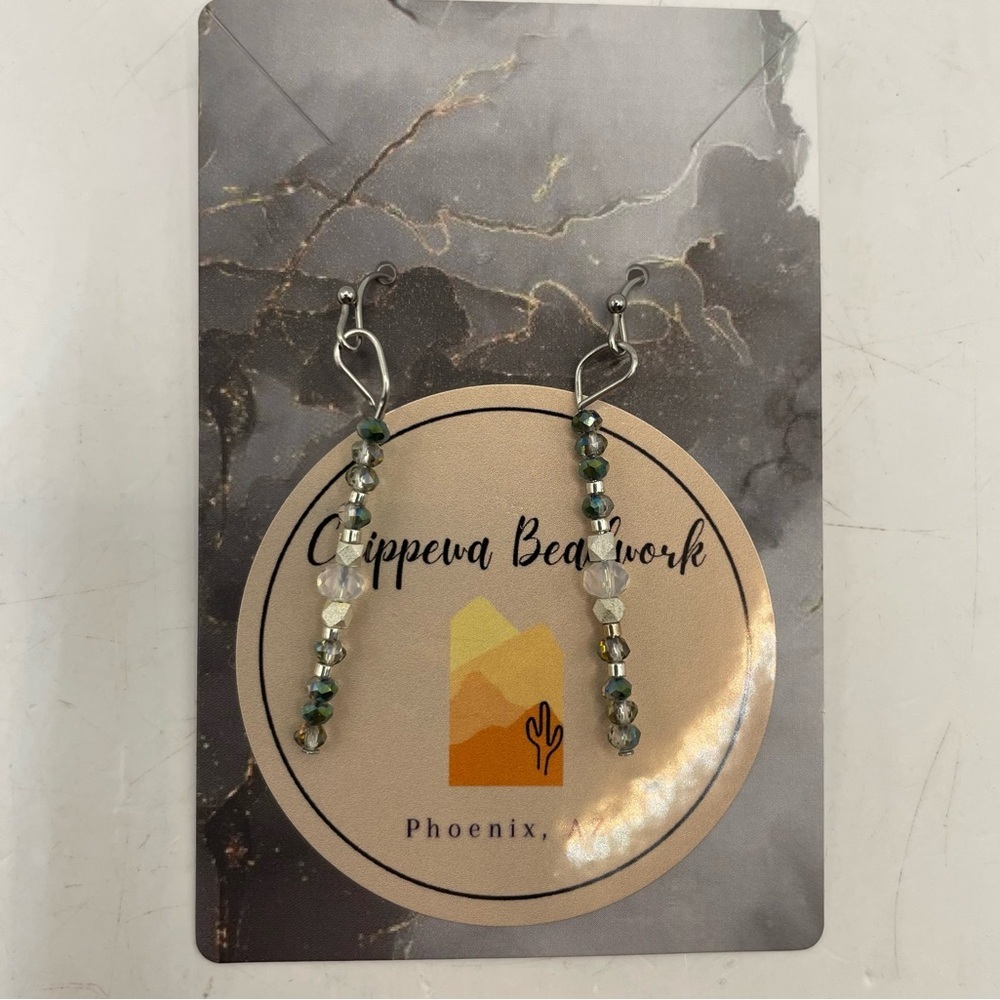 Native festival dangling beaded earrings